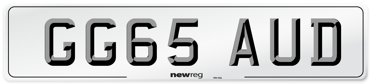 GG65 AUD Number Plate from New Reg
